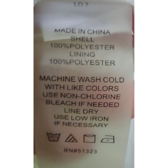 Vince Camuto Women's Yellow/White Abstract Print Smocked Ruffled Dress Size PM - Picture 9 of 12